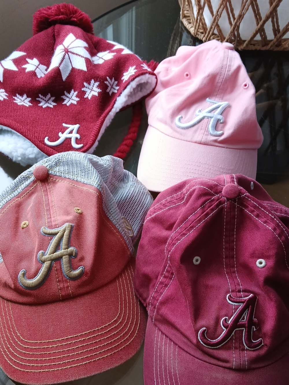 Alabama 'A' Cap Collection - Pink & Crimson Mix.   Roll TIDE!!